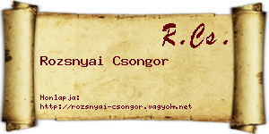 Rozsnyai Csongor névjegykártya