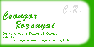 csongor rozsnyai business card